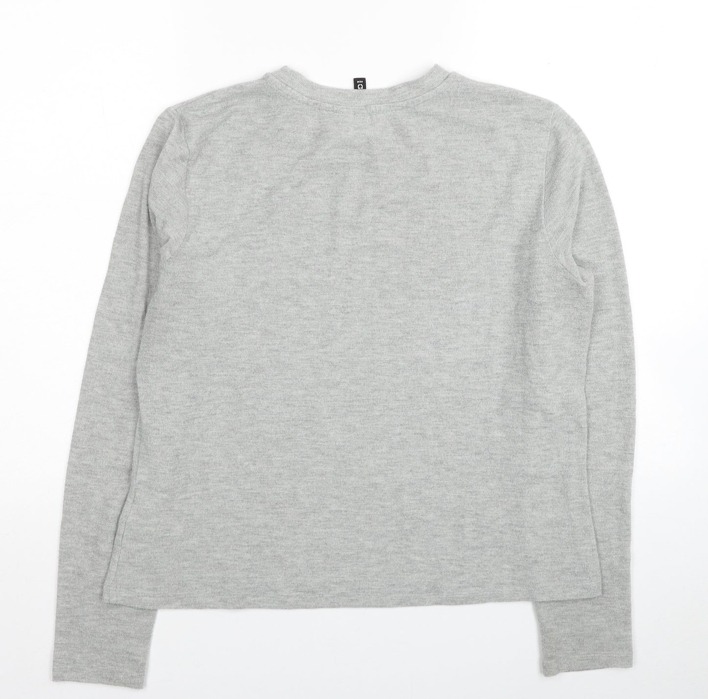 H&M Womens Grey Crew Neck Polyester Pullover Jumper Size XL