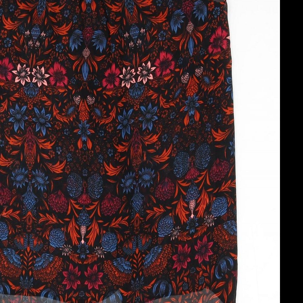 H&M Womens Multicoloured Floral Polyester Basic Button-Up Size 10 Collared