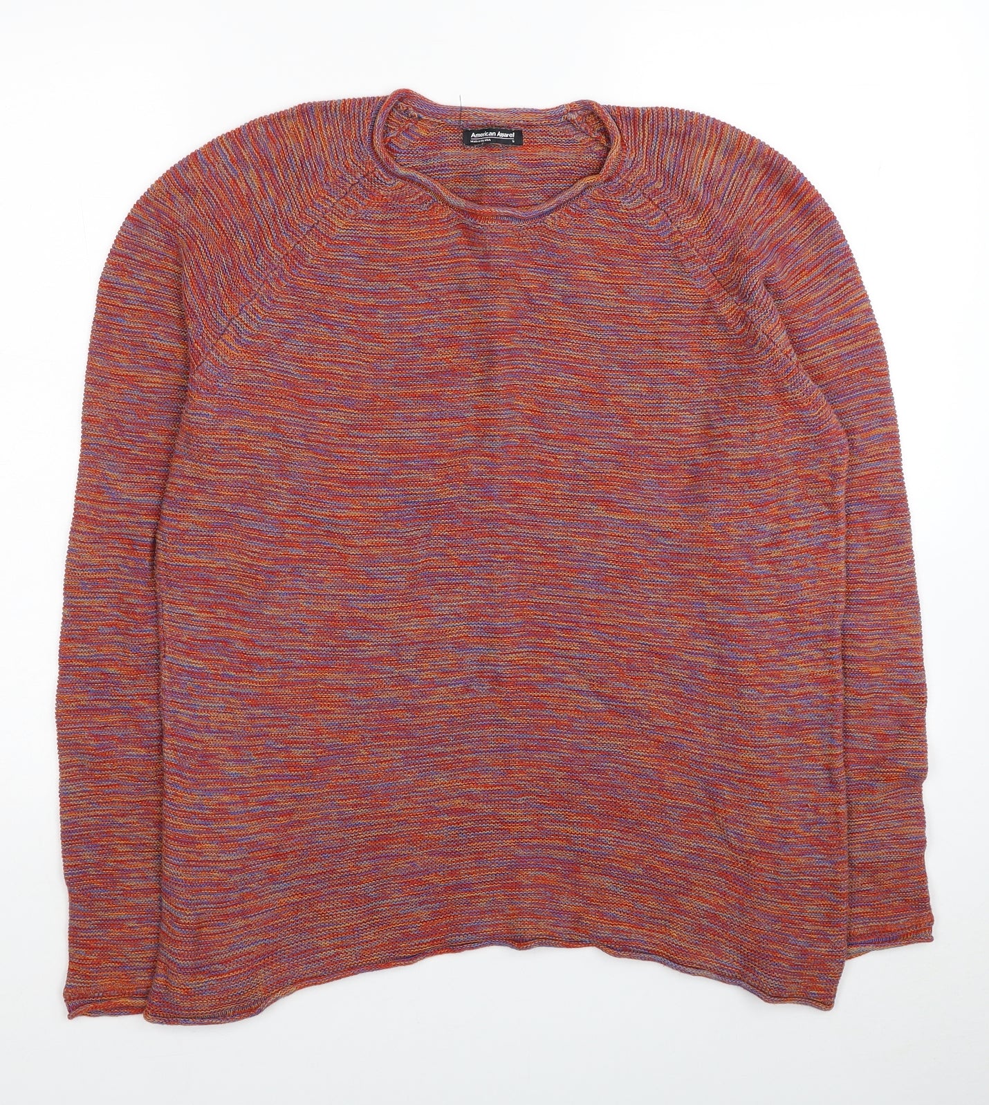 American Apparel Mens Red Crew Neck Cotton Pullover Jumper Size S