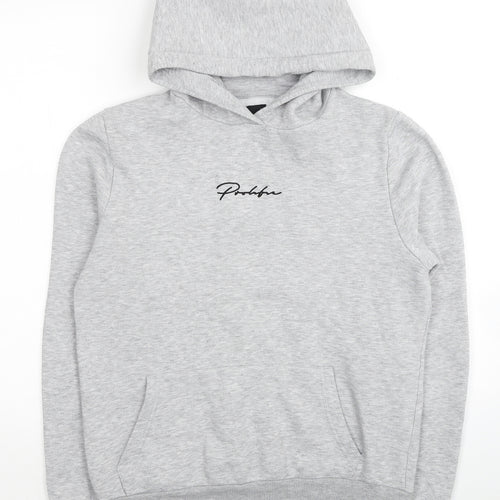 River Island Mens Grey Polyester Pullover Hoodie Size XS