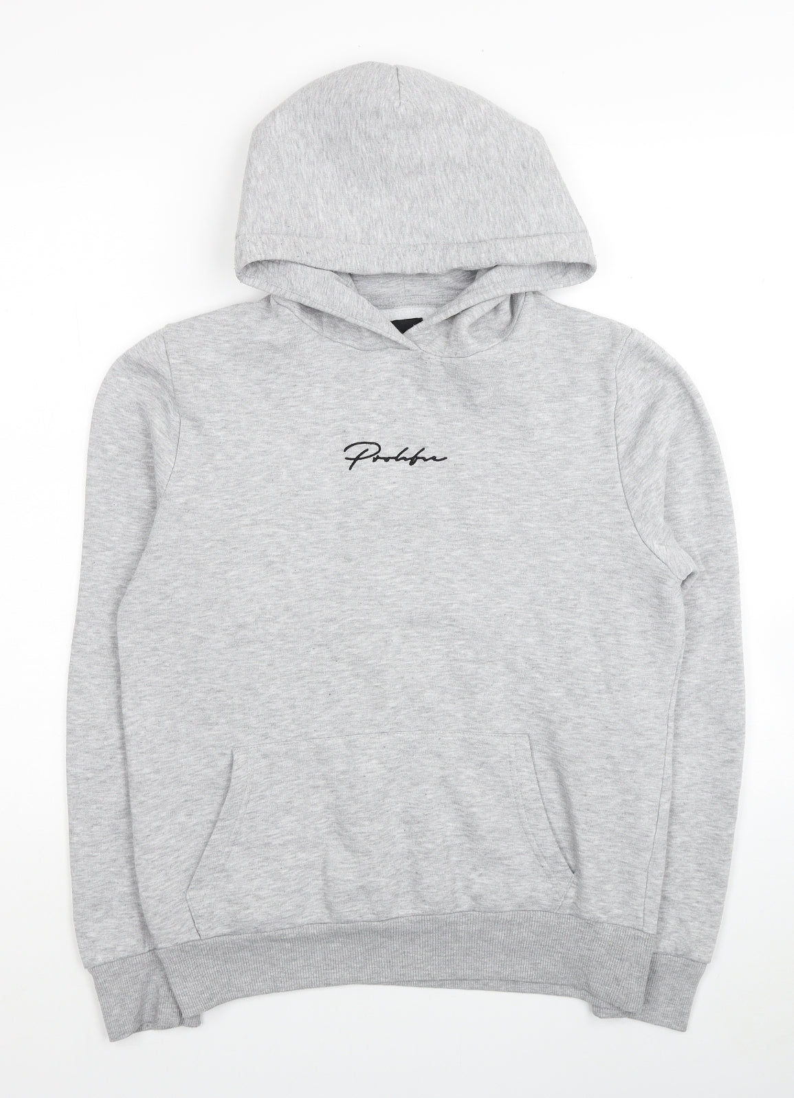 River Island Mens Grey Polyester Pullover Hoodie Size XS