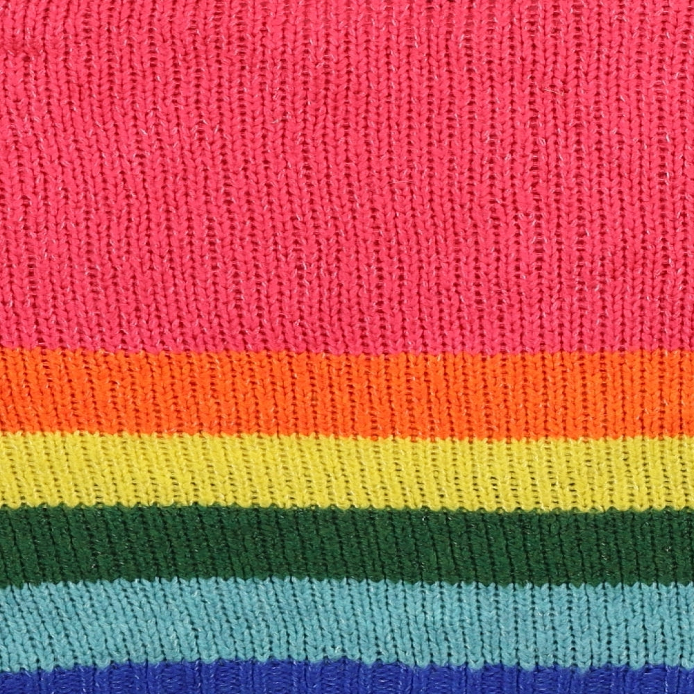 Primark Womens Multicoloured Round Neck Striped Acrylic Pullover Jumper Size 18 - Size 18-20