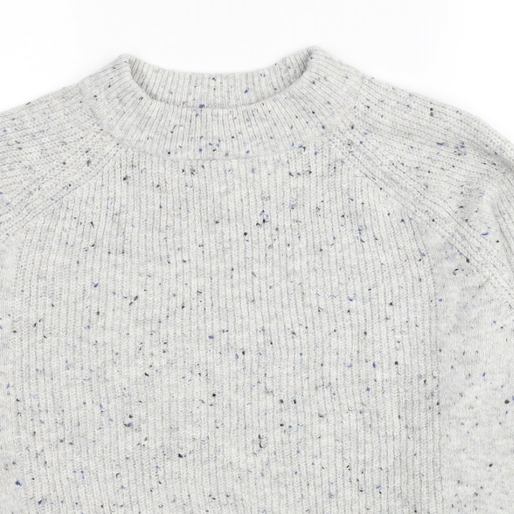 Marks and Spencer Womens Grey Round Neck Acrylic Pullover Jumper Size M