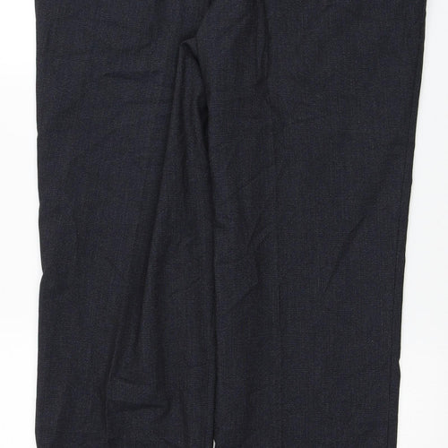 Marks and Spencer Mens Grey Polyester Trousers Size 34 in L31 in Regular Zip
