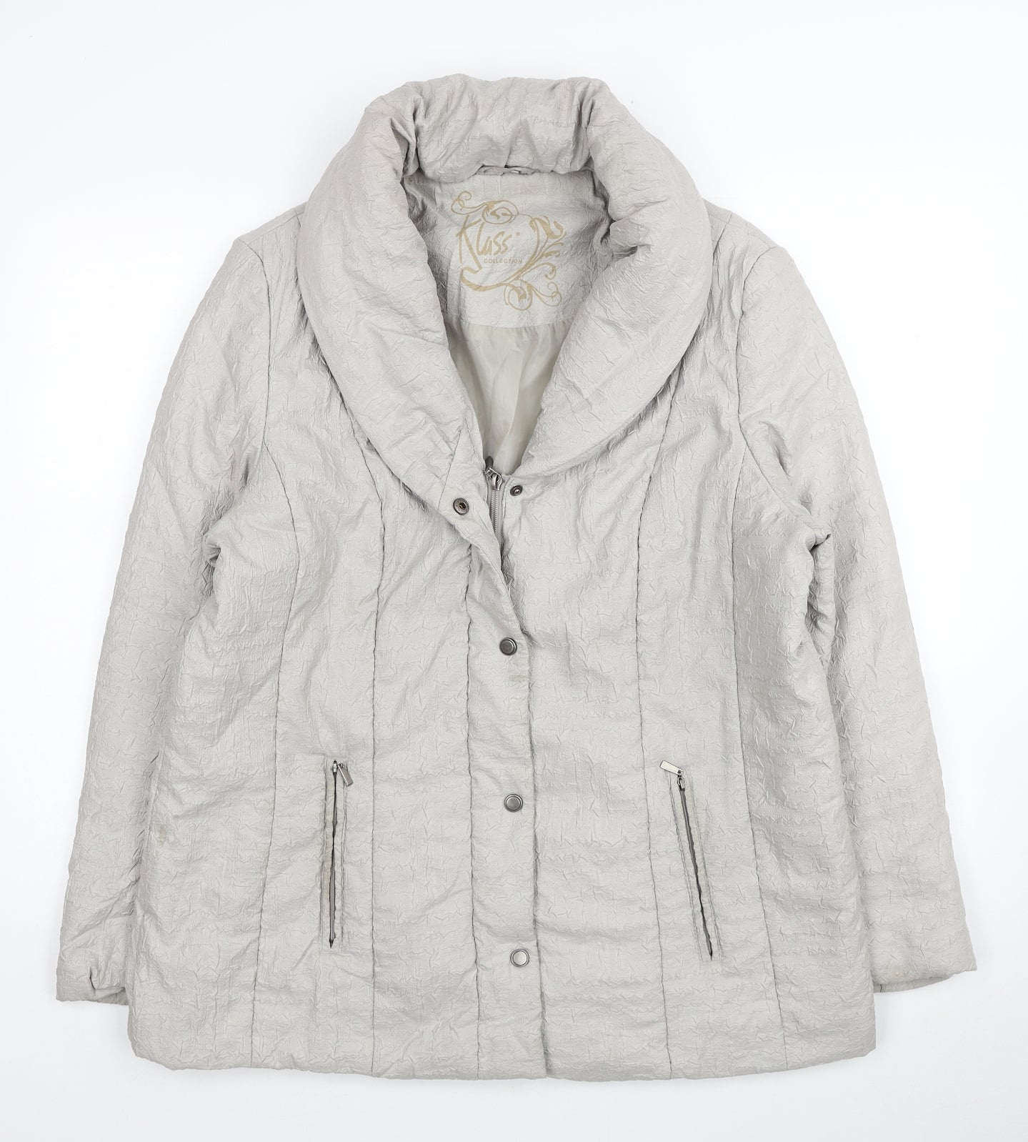Klass Womens Ivory Jacket Size L Zip