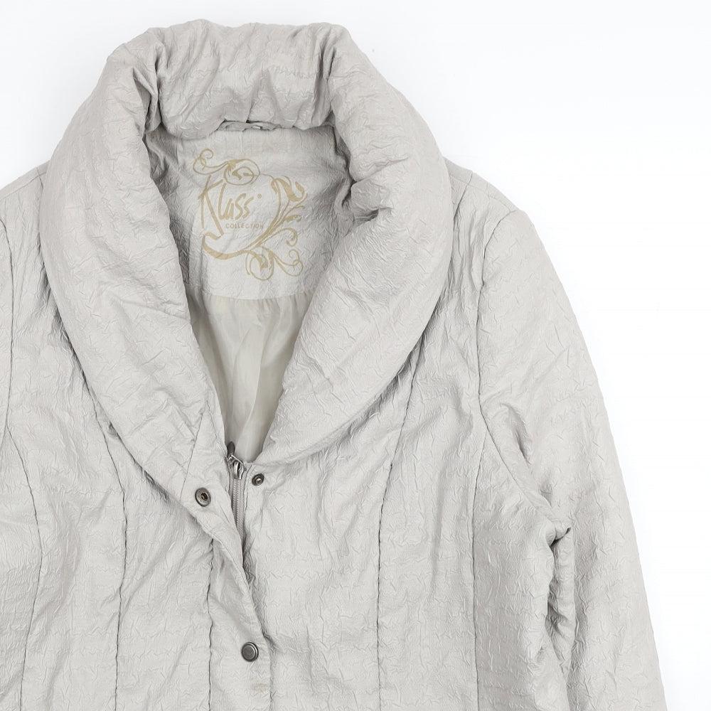 Klass Womens Ivory Jacket Size L Zip