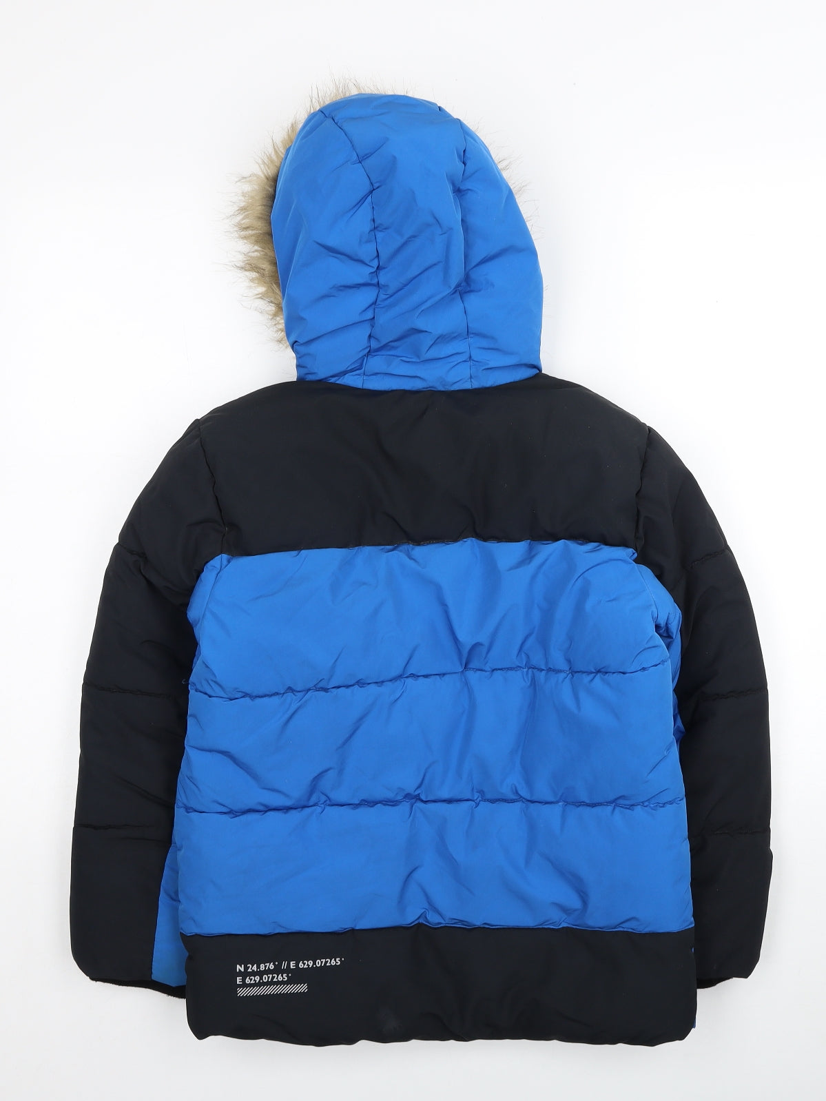 George Boys Blue Parka Coat Size 8-9 Years Zip