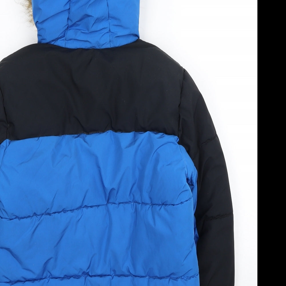 George Boys Blue Parka Coat Size 8-9 Years Zip
