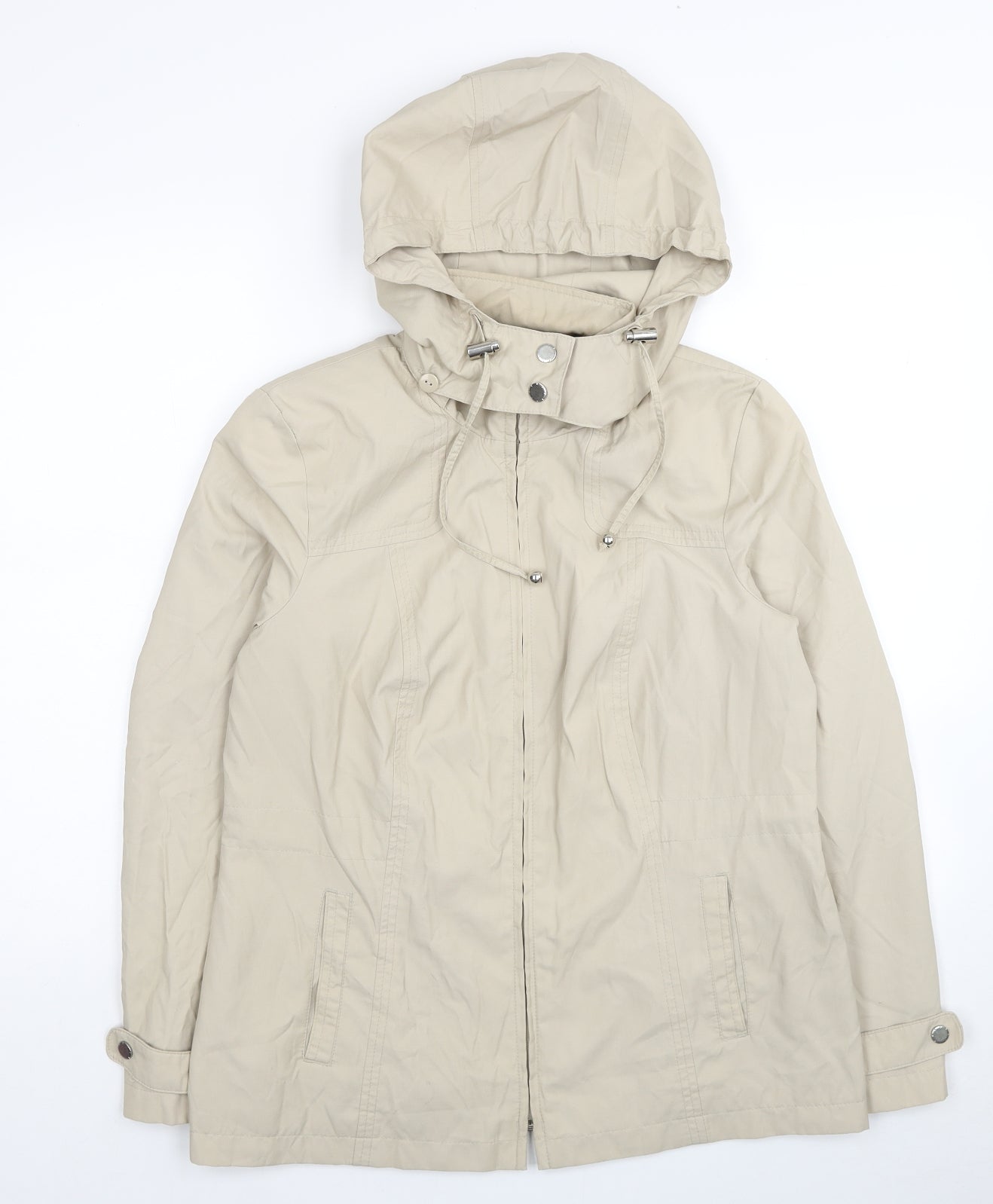 Bonmarché Womens Beige Rain Coat Coat Size 12 Zip