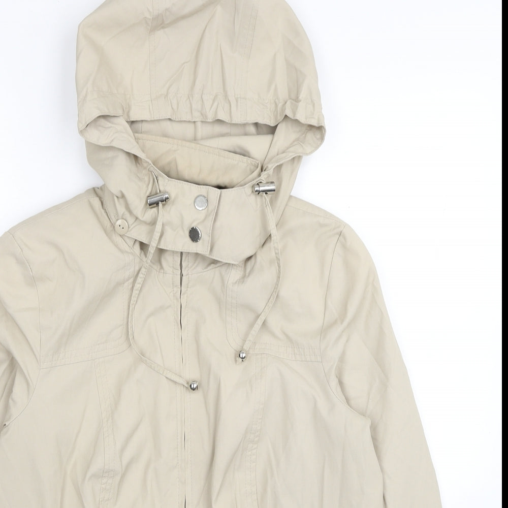 Bonmarché Womens Beige Rain Coat Coat Size 12 Zip