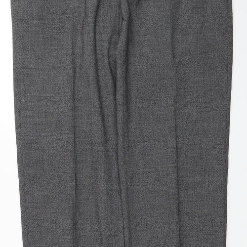 Marks and Spencer Mens Grey Polyester Trousers Size 34 in L29 in Regular Zip