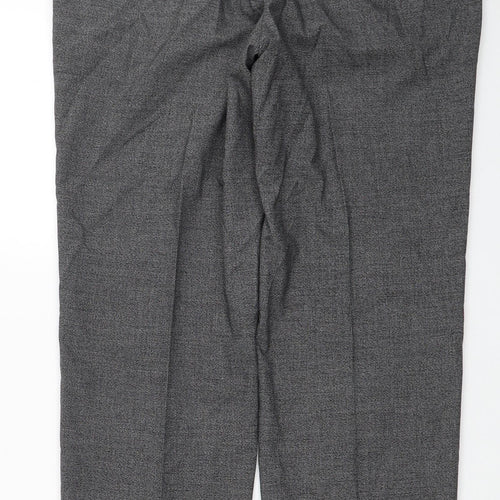 Marks and Spencer Mens Grey Polyester Trousers Size 34 in L29 in Regular Zip