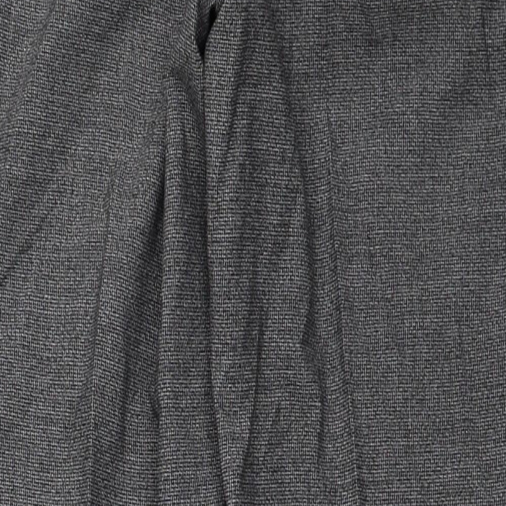 Marks and Spencer Mens Grey Polyester Trousers Size 34 in L29 in Regular Zip