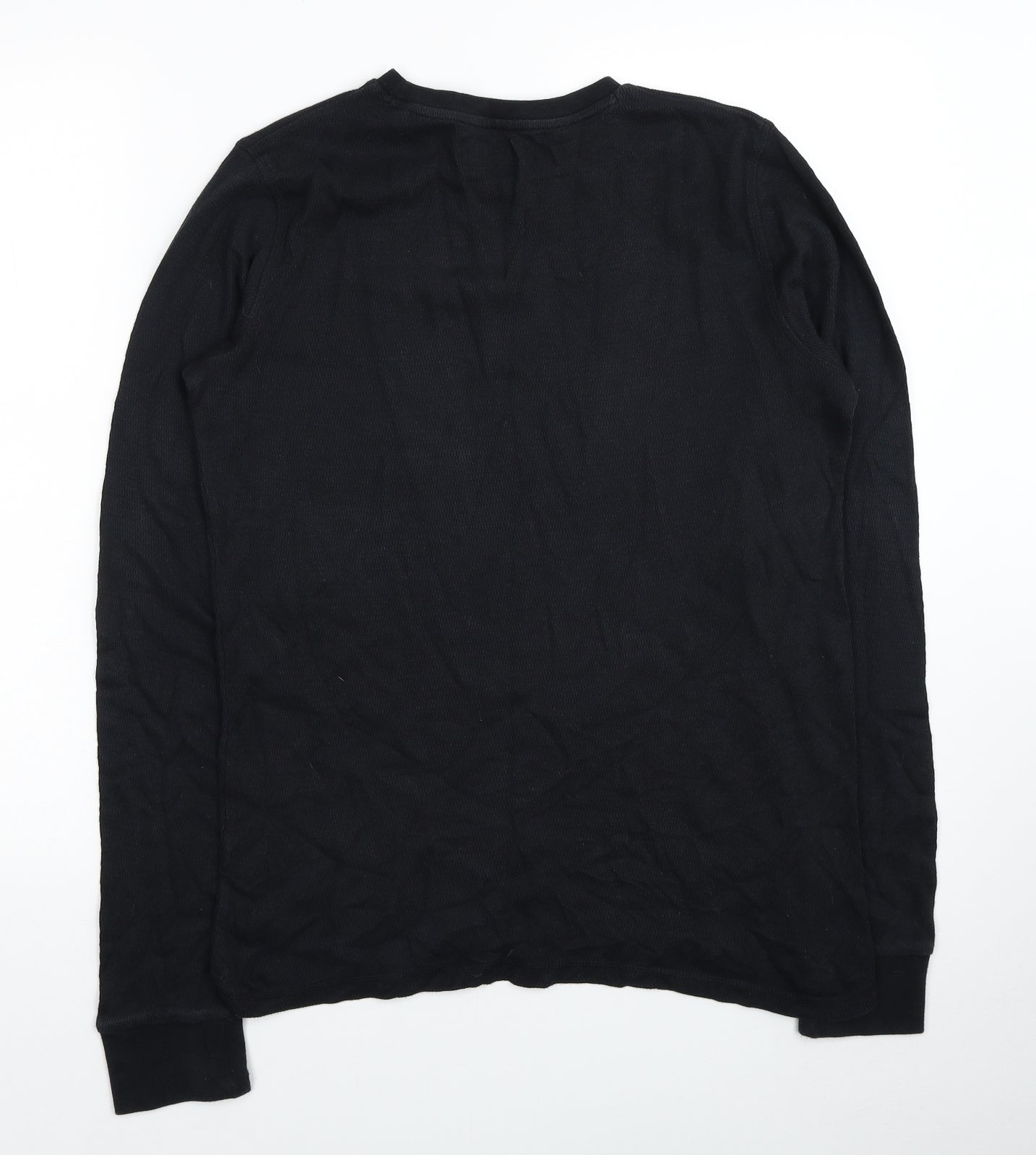 NEXT Boys Black Cotton Basic Casual Size 15 Years Round Neck Pullover
