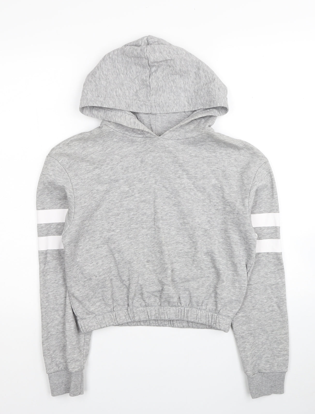 H&M Girls Grey Cotton Pullover Hoodie Size 11-12 Years Pullover