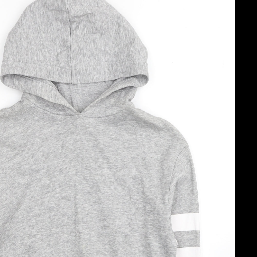 H&M Girls Grey Cotton Pullover Hoodie Size 11-12 Years Pullover