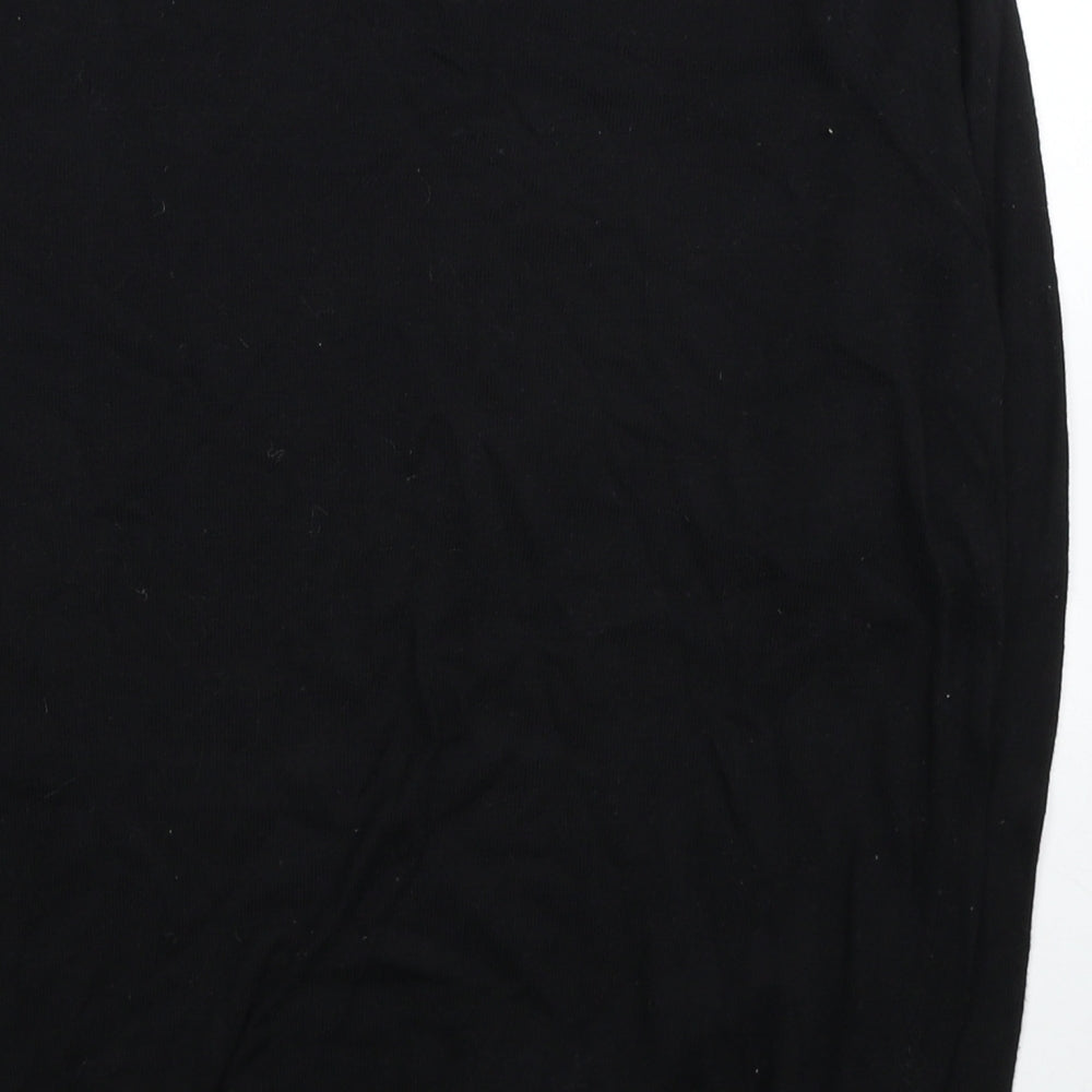Marks and Spencer Womens Black Crew Neck Polyamide Pullover Jumper Size M - Snowflakes