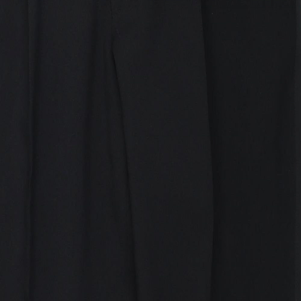 Preworn Mens Black Polyester Trousers Size 34 in L29 in Regular Zip