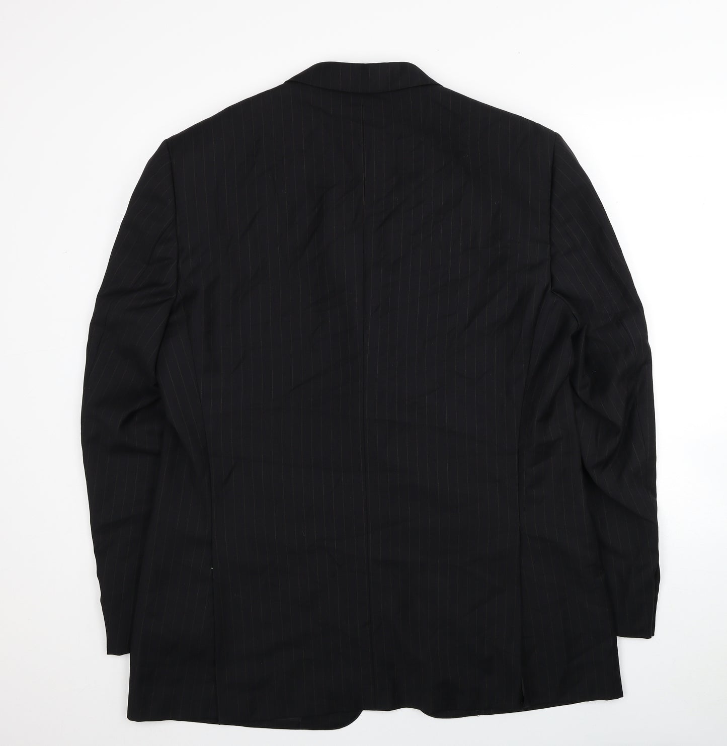 Harrods Mens Black Striped Wool Jacket Suit Jacket Size 54