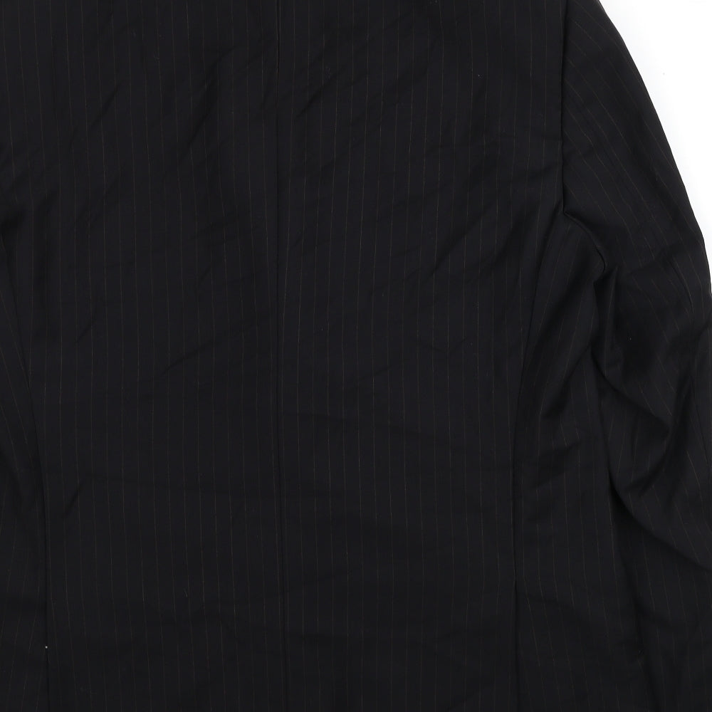 Harrods Mens Black Striped Wool Jacket Suit Jacket Size 54