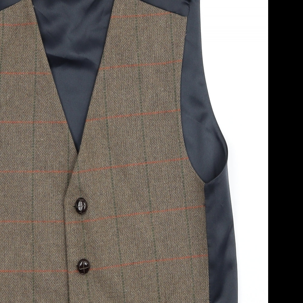 Lloyd Attree & Smith Mens Multicoloured Polyester Jacket Suit Waistcoat Size S