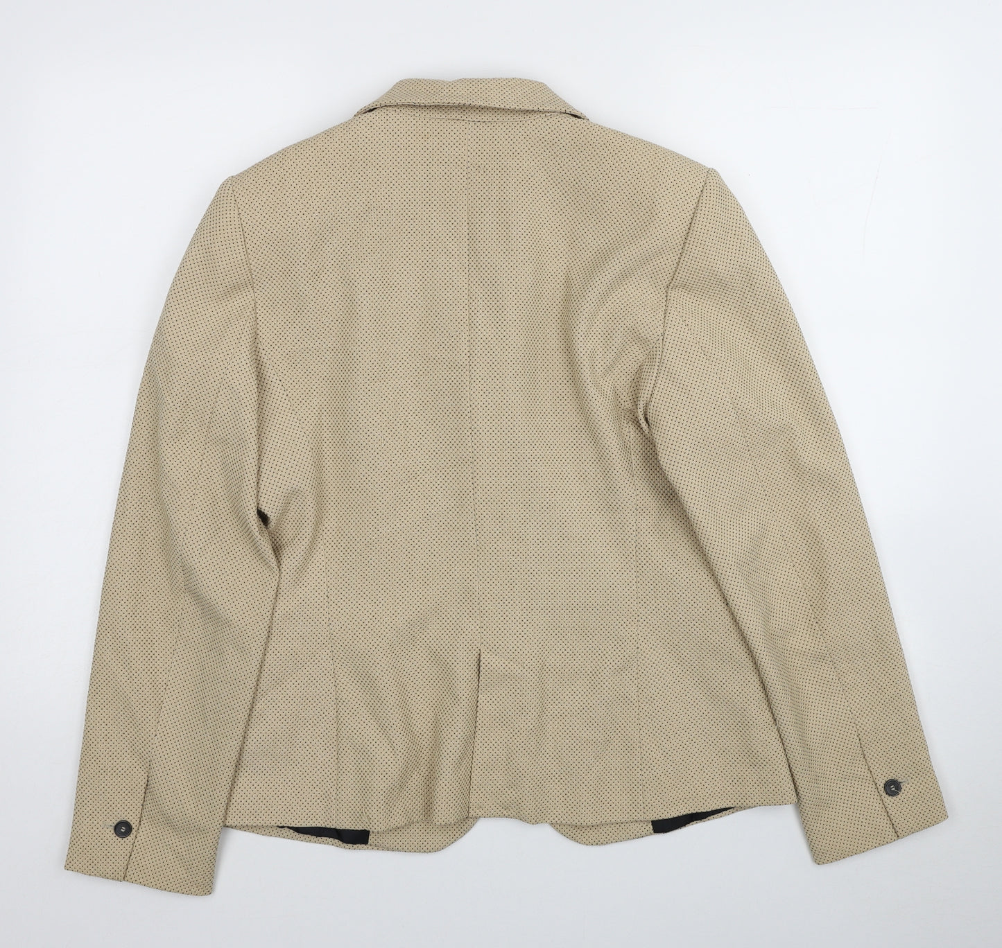 Zara Womens Beige Polyester Jacket Blazer Size 12