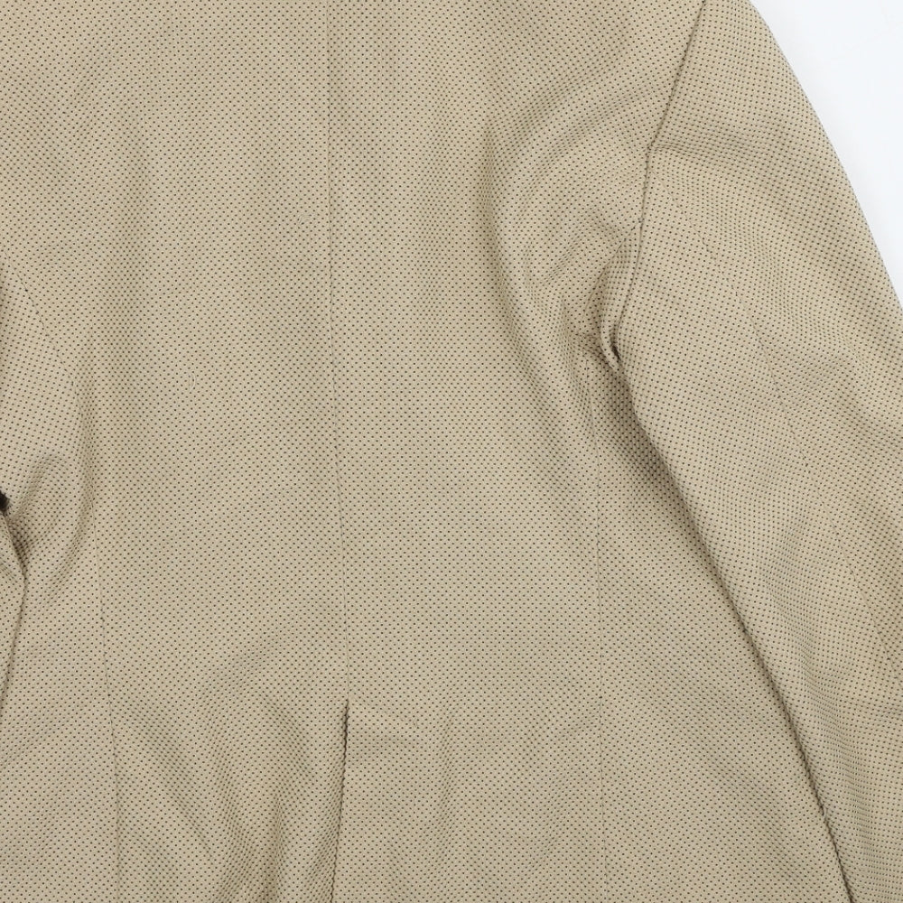 Zara Womens Beige Polyester Jacket Blazer Size 12