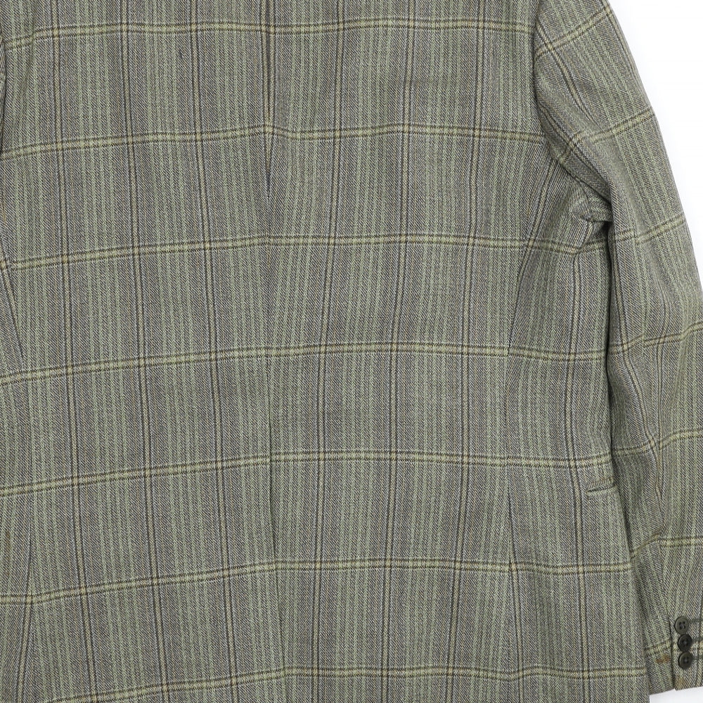 DAKS Mens Green Wool Jacket Suit Jacket Size 44