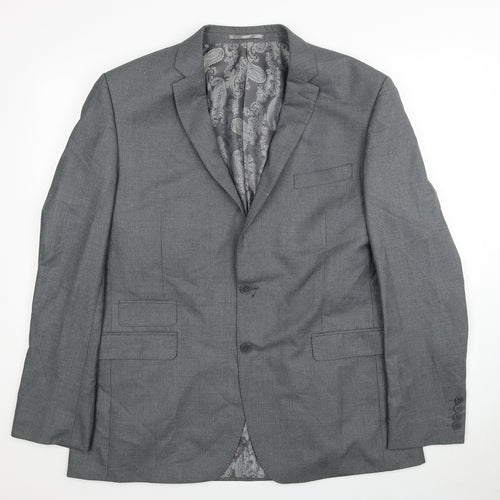 Occasions Mens Grey Polyester Jacket Suit Jacket Size 54