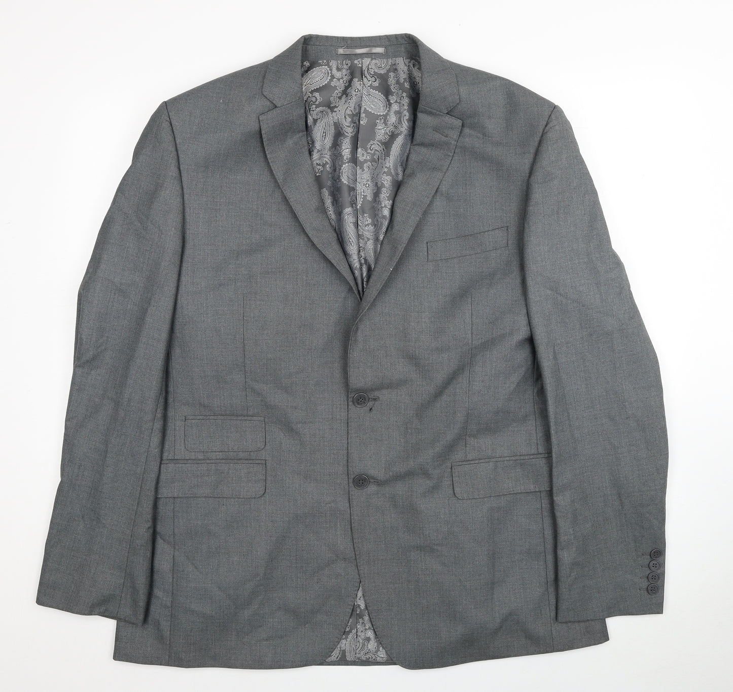 Occasions Mens Grey Polyester Jacket Suit Jacket Size 54