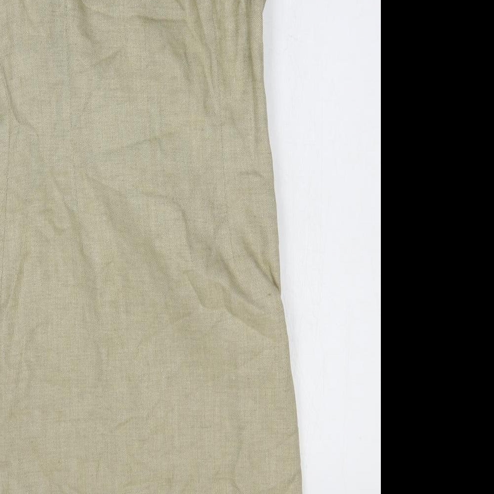 Hobbs Womens Beige Herringbone Wool A-Line Size 10 Round Neck Pullover