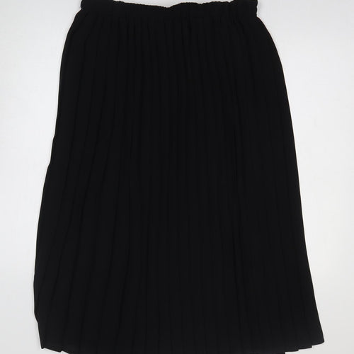 Emma Sterling Womens Black Polyester Pleated Skirt Size 24