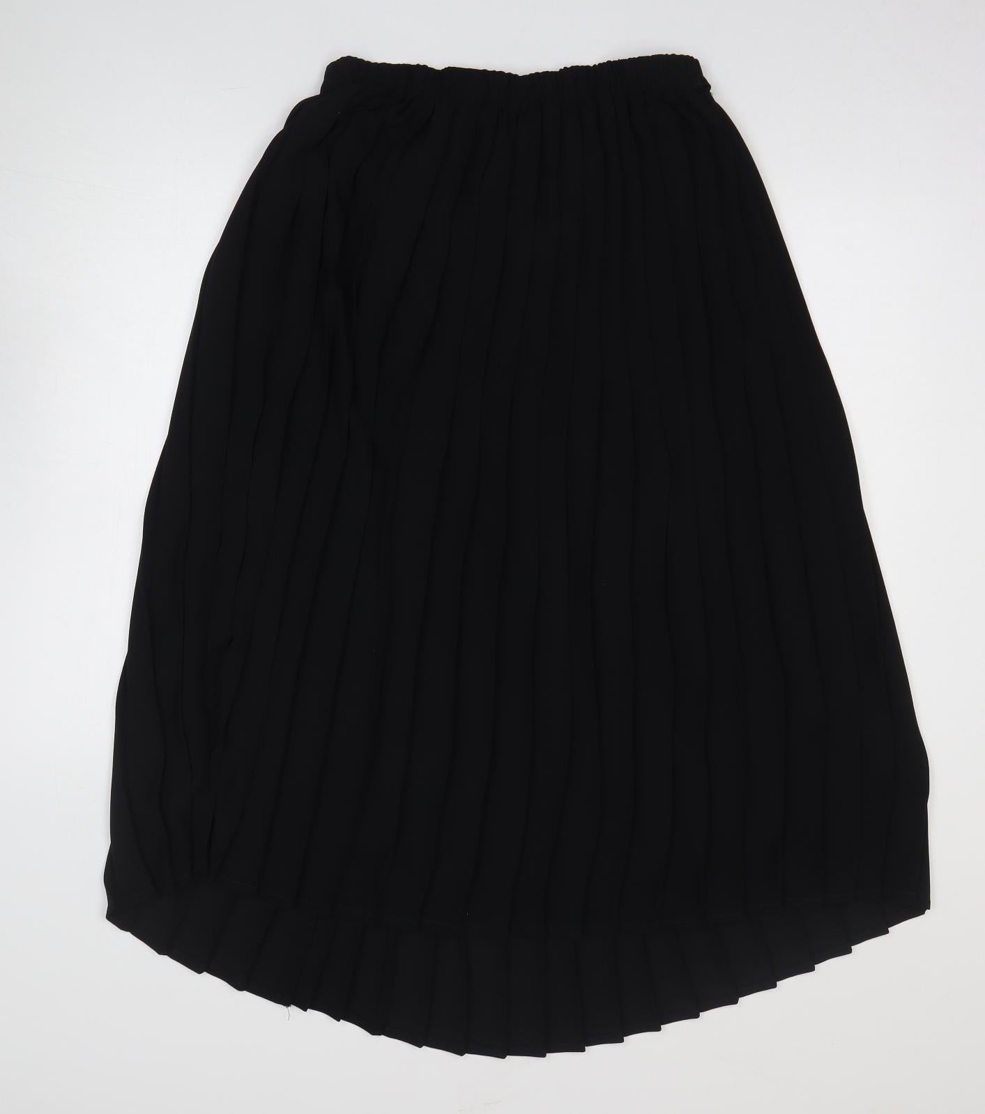 Emma Sterling Womens Black Polyester Pleated Skirt Size 24