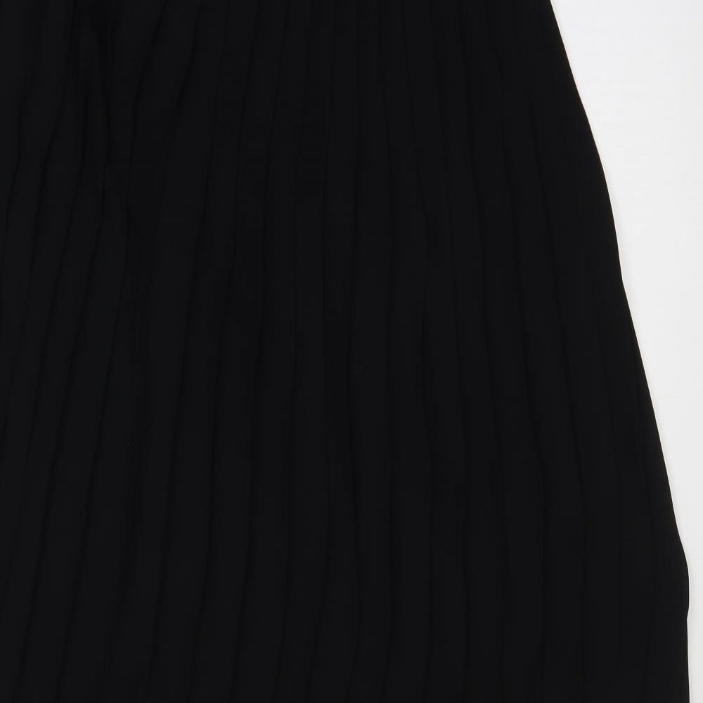 Emma Sterling Womens Black Polyester Pleated Skirt Size 24
