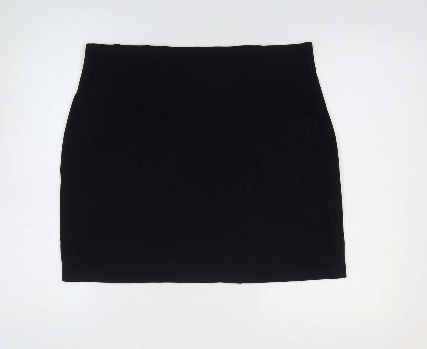 Marks and Spencer Womens Black Viscose A-Line Skirt Size 16
