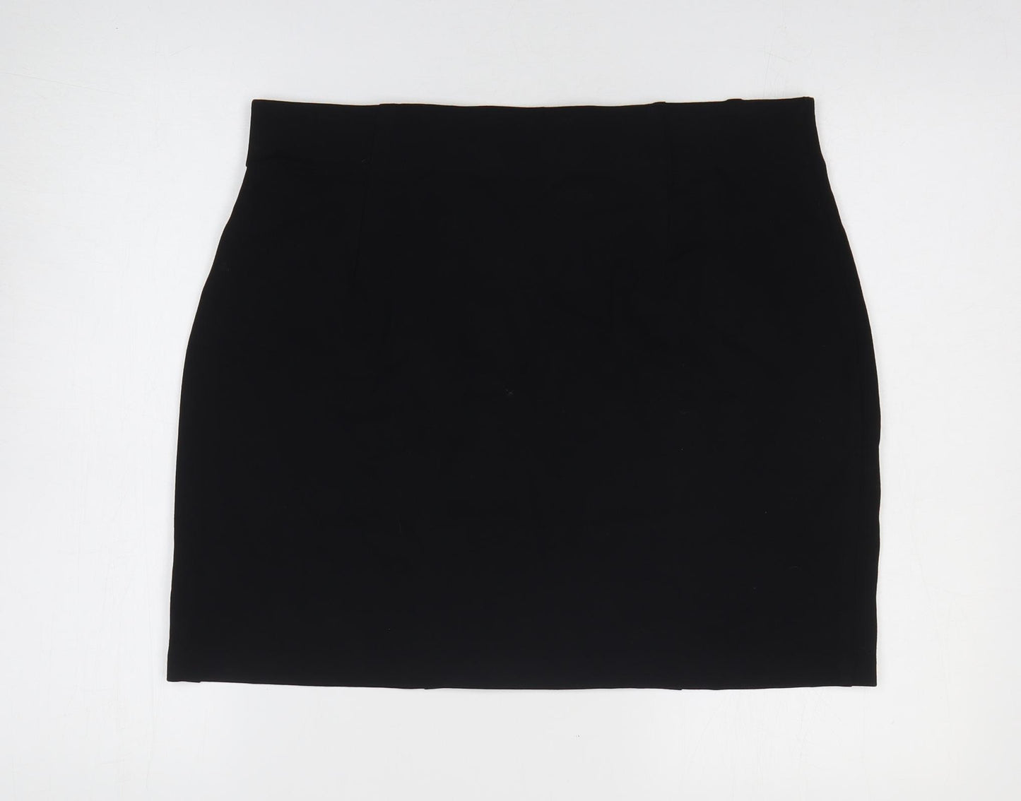 Marks and Spencer Womens Black Viscose A-Line Skirt Size 16