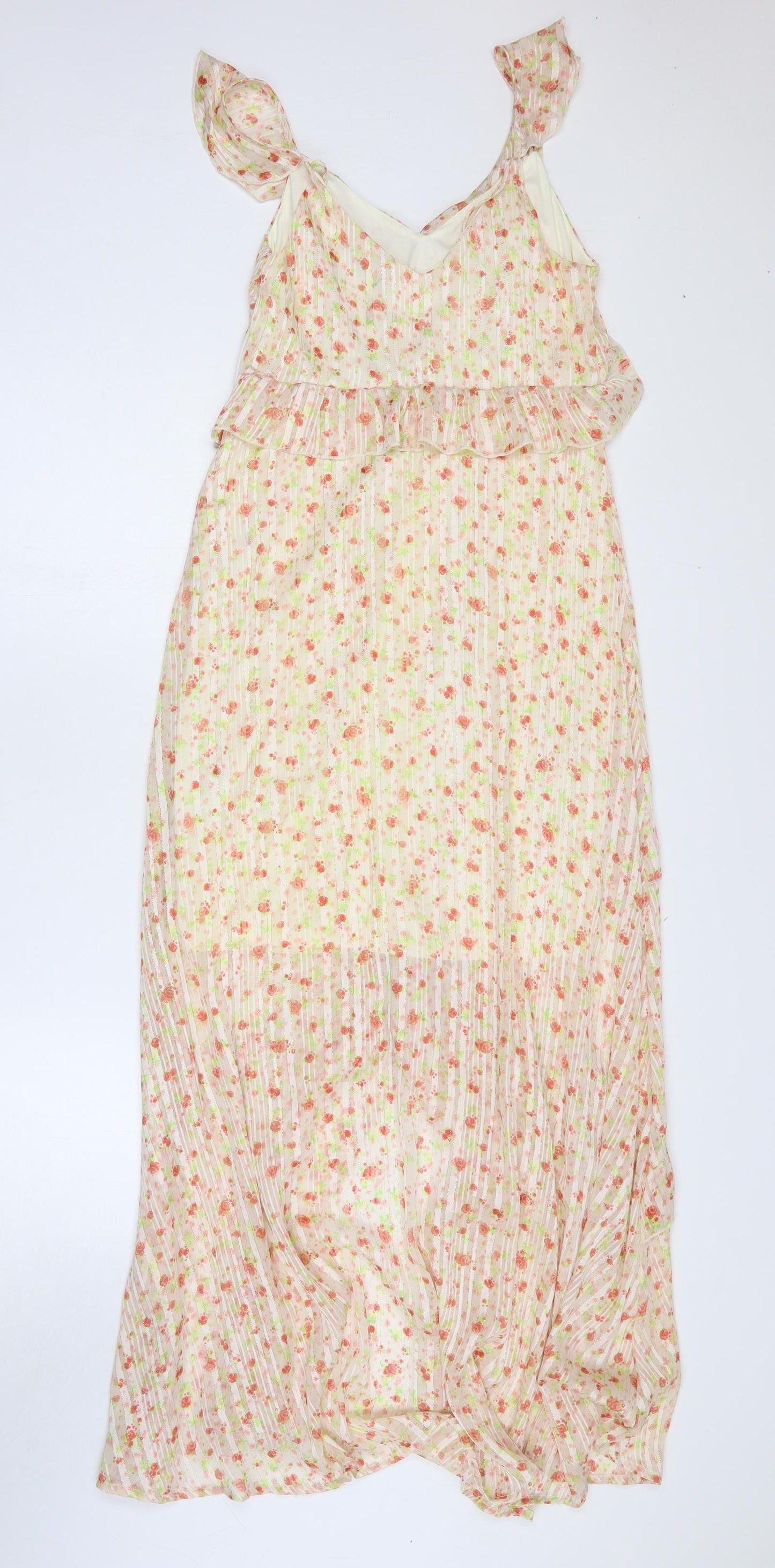 New Look Womens Pink Floral Polyester Shift Size 8 V-Neck Pullover