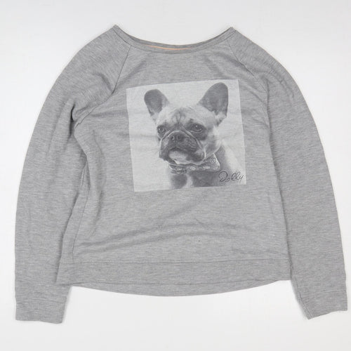 TU Womens Grey Polyester Pullover Sweatshirt Size 12 Pullover - Dog