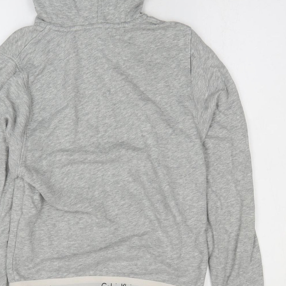 Calvin Klein Womens Grey Cotton Full Zip Hoodie Size M Zip