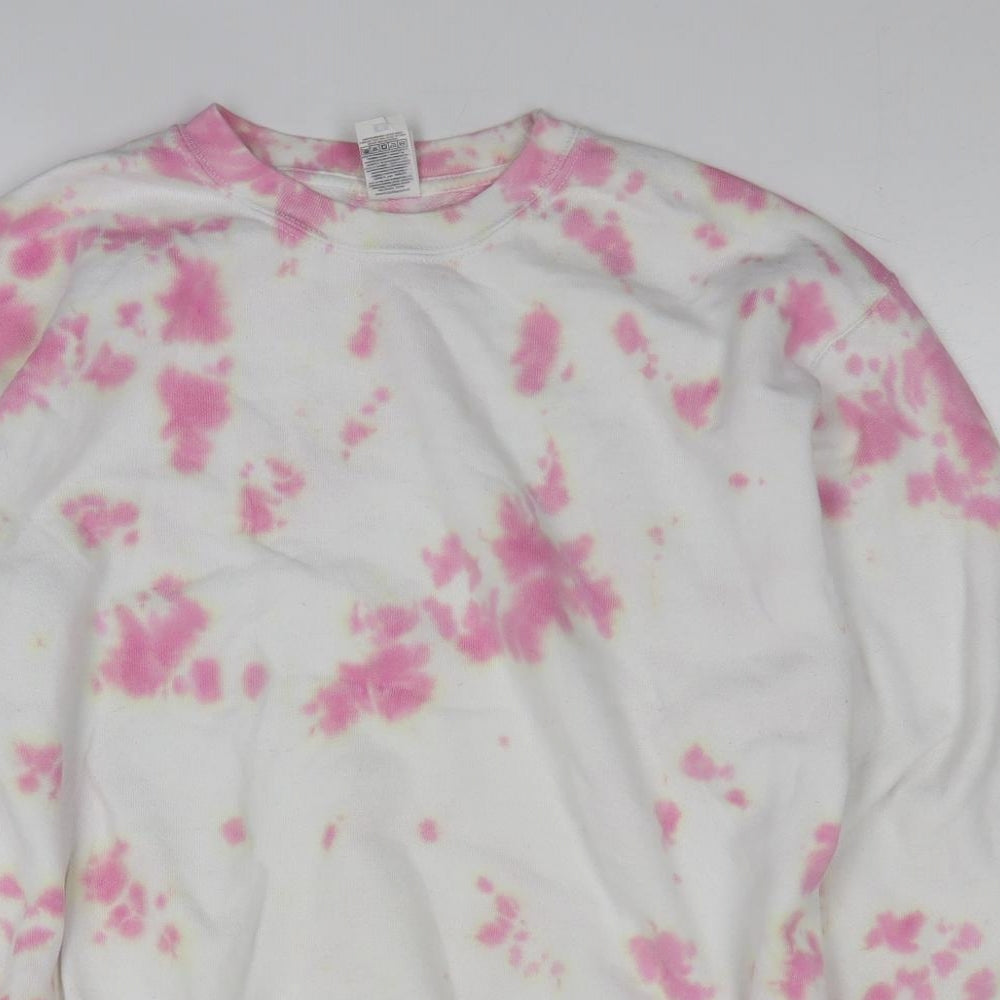 Fruit of the Loom Womens White Cotton Pullover Sweatshirt Size M Pullover - Tie-Dye