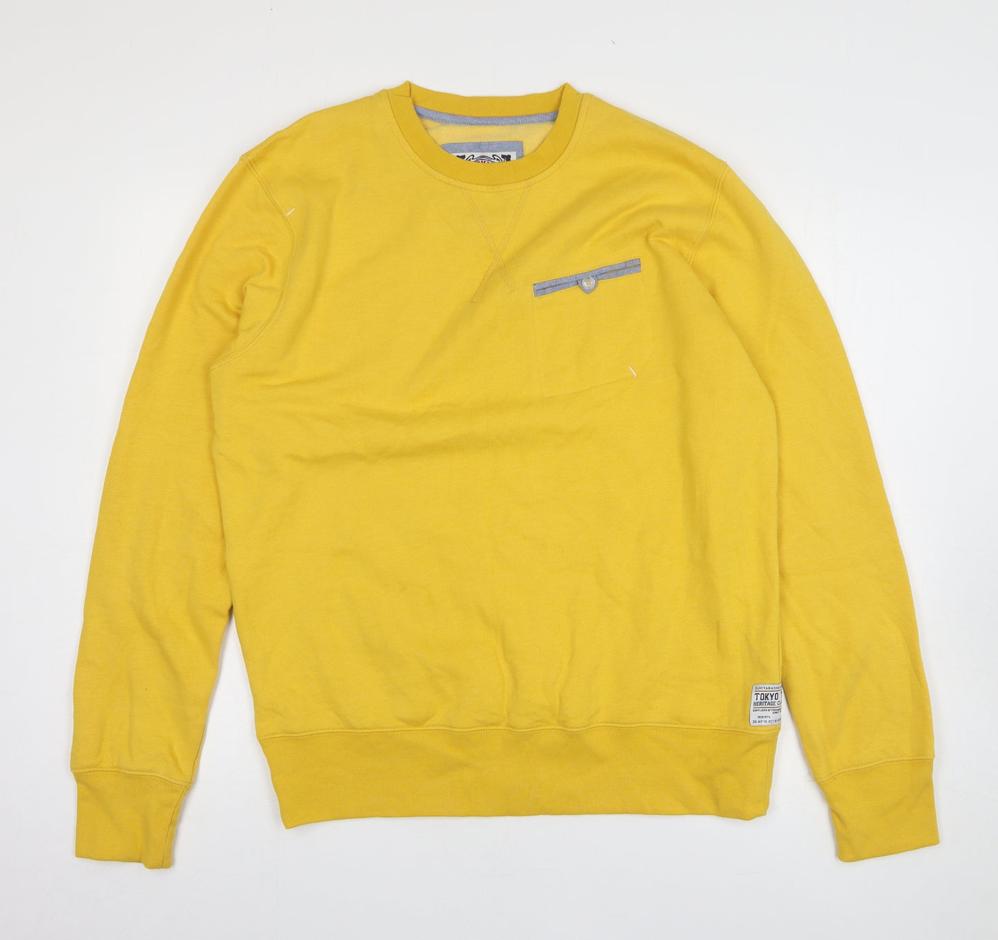 Tokyo Tigers Mens Yellow Cotton Pullover Sweatshirt Size L
