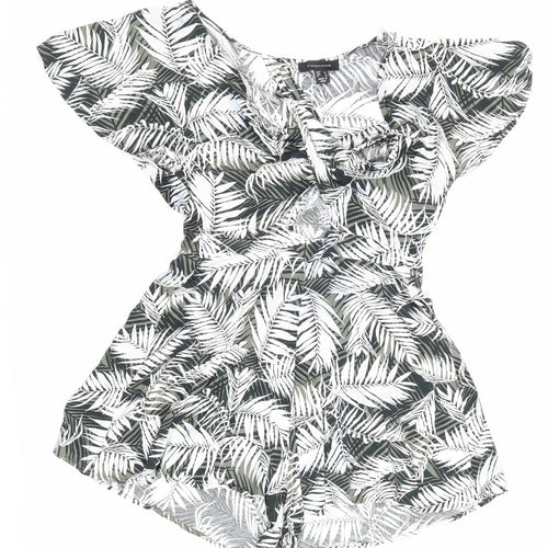 Atmosphere Womens Green Geometric 100% Viscose Playsuit One-Piece Size 8 L3 in Button