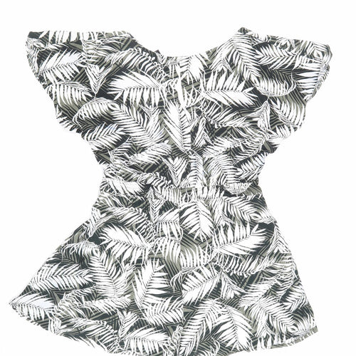 Atmosphere Womens Green Geometric 100% Viscose Playsuit One-Piece Size 8 L3 in Button