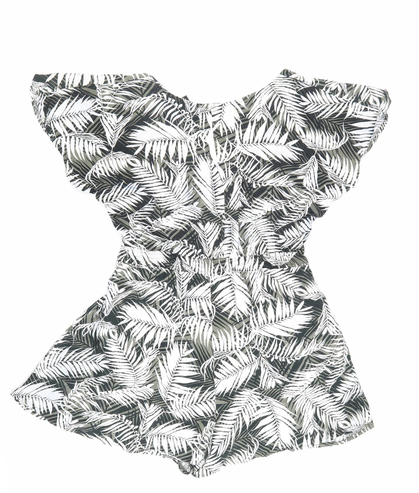 Atmosphere Womens Green Geometric 100% Viscose Playsuit One-Piece Size 8 L3 in Button
