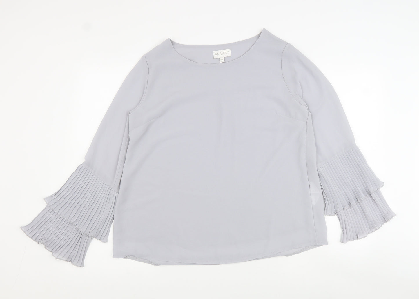 Apricot Womens Grey Polyester Basic Blouse Size L Boat Neck