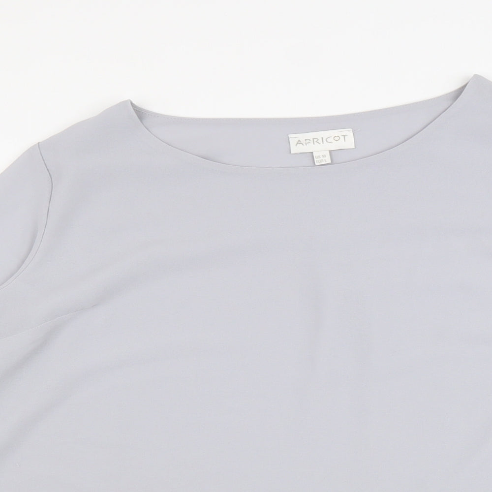 Apricot Womens Grey Polyester Basic Blouse Size L Boat Neck