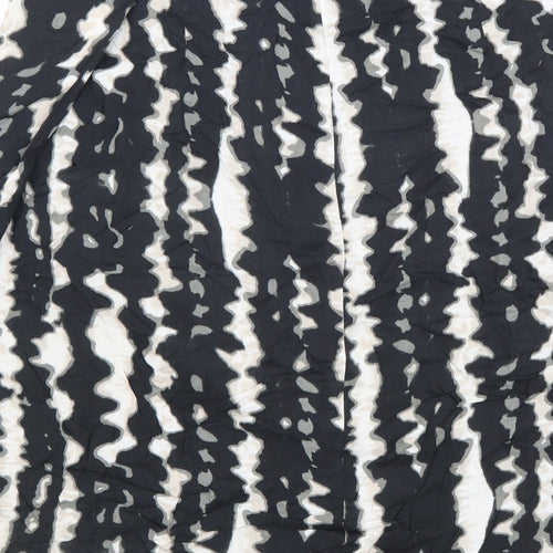 Monsoon Womens Black Geometric Polyester A-Line Skirt Size 12 Zip