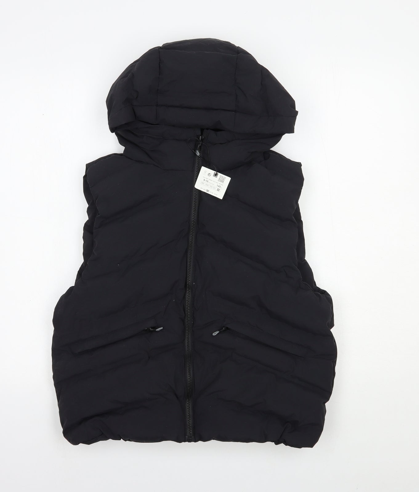 Zara Boys Black Gilet Jacket Size 9-10 Years Zip