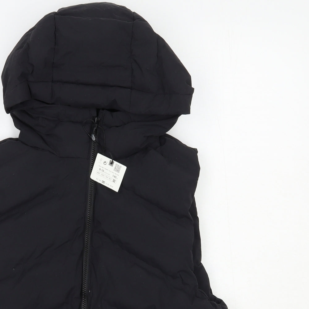 Zara Boys Black Gilet Jacket Size 9-10 Years Zip