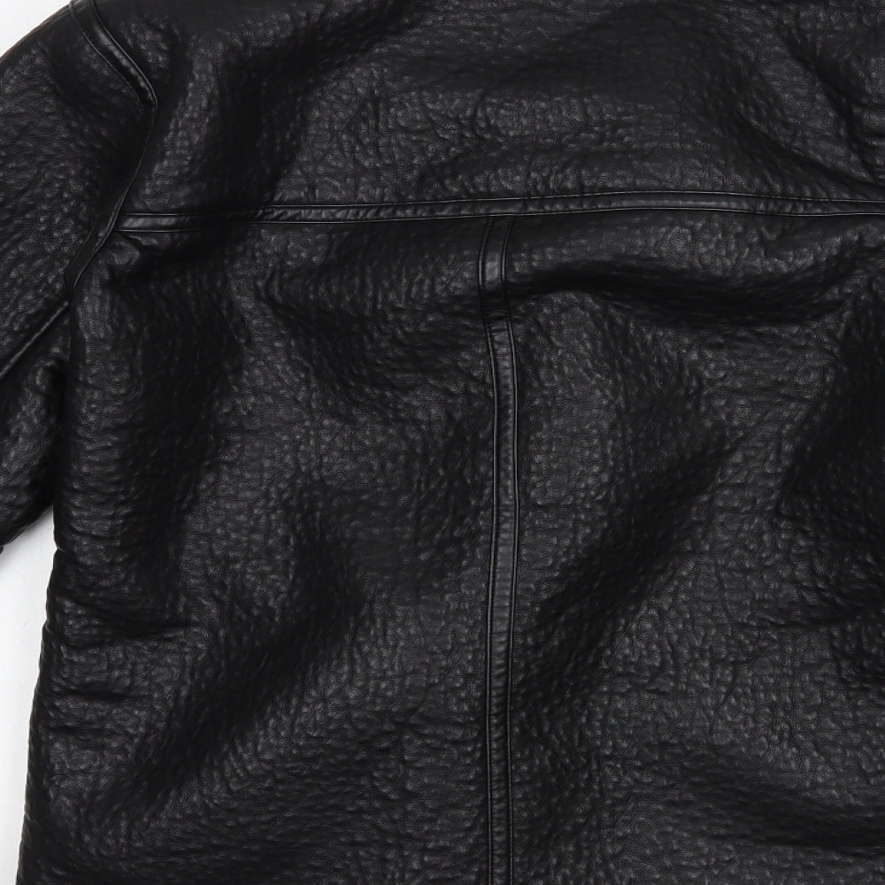 New Look Womens Black Biker Jacket Size 8 Zip